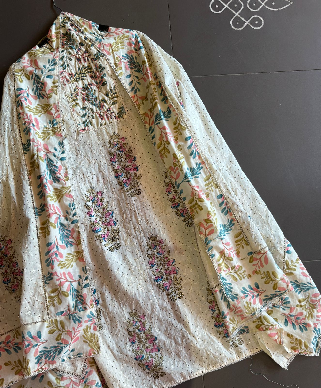 Pure cotton embroidered weaved shirt with digital printing