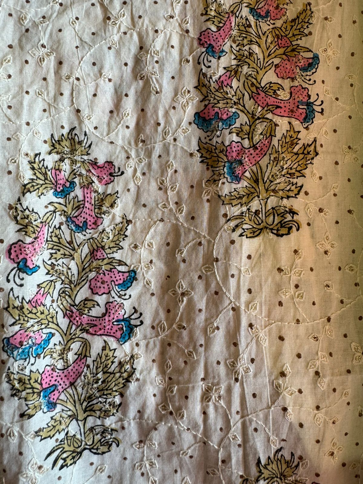 Pure cotton embroidered weaved shirt with digital printing