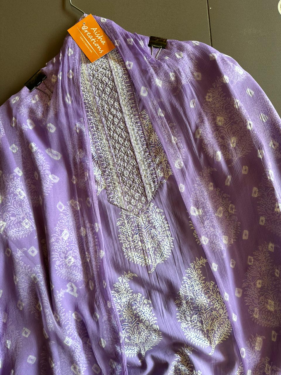 Pure cotton block printed suits