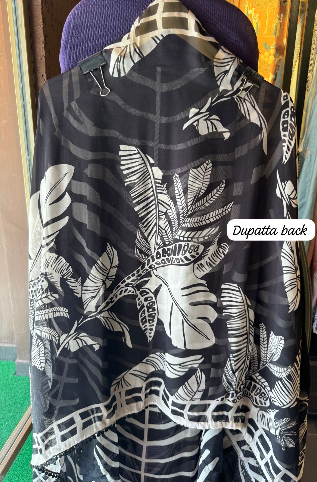 Soft and flowy digital printed shirt very smart printed shirt with mirror work done on the neckline