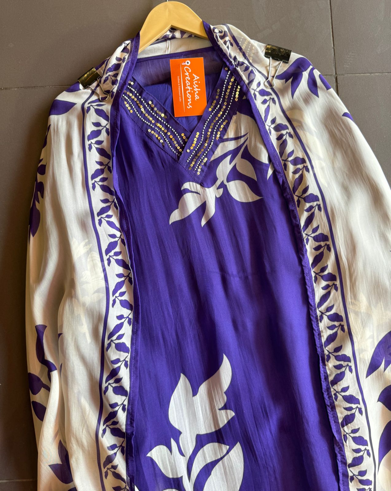 Soft digital printed organza shirt very soft organza with V neck design