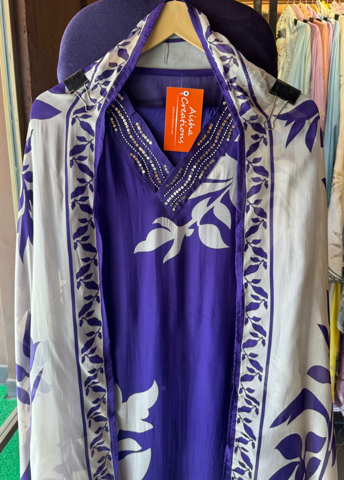 Soft digital printed organza shirt very soft organza with V neck design