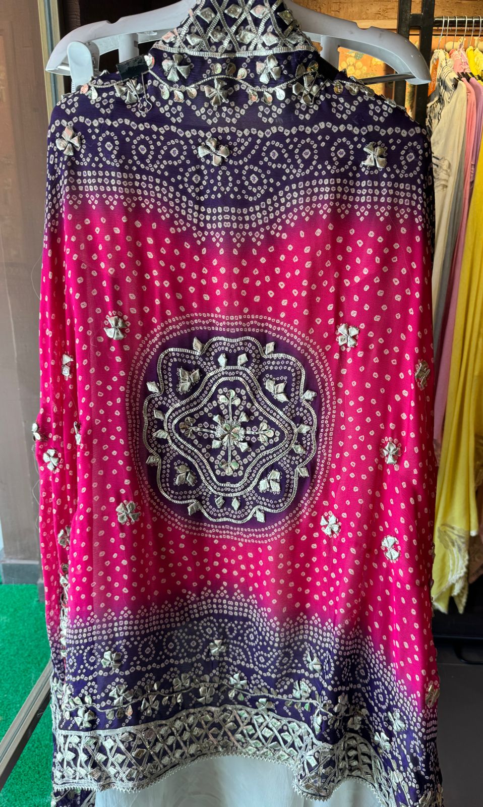 Soft organza unstitched Shirt with original gotta Phool work done on the full shirt front