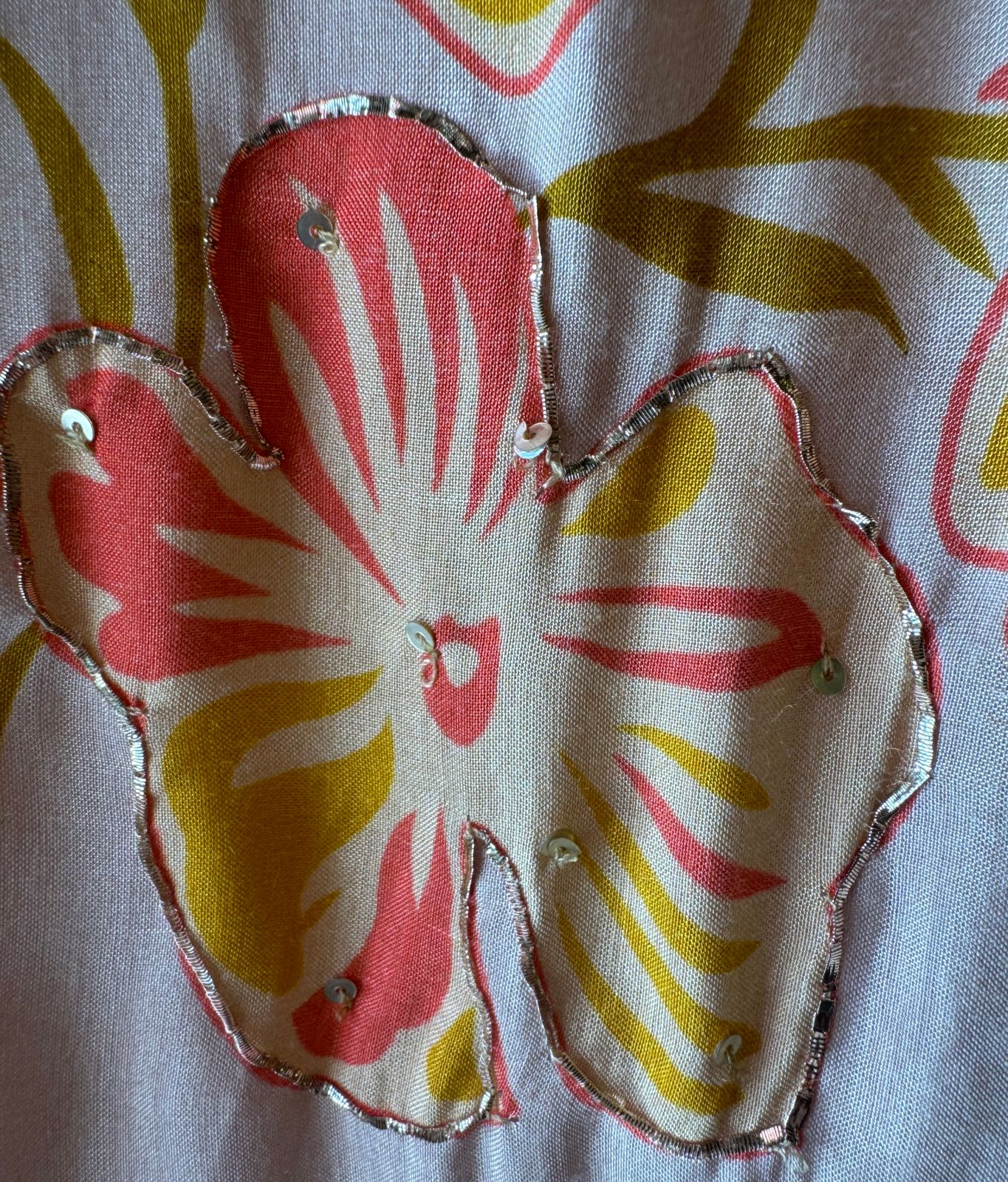 Pure muslin digital printed shirt unstitched with beautiful handwork highlights with gotta