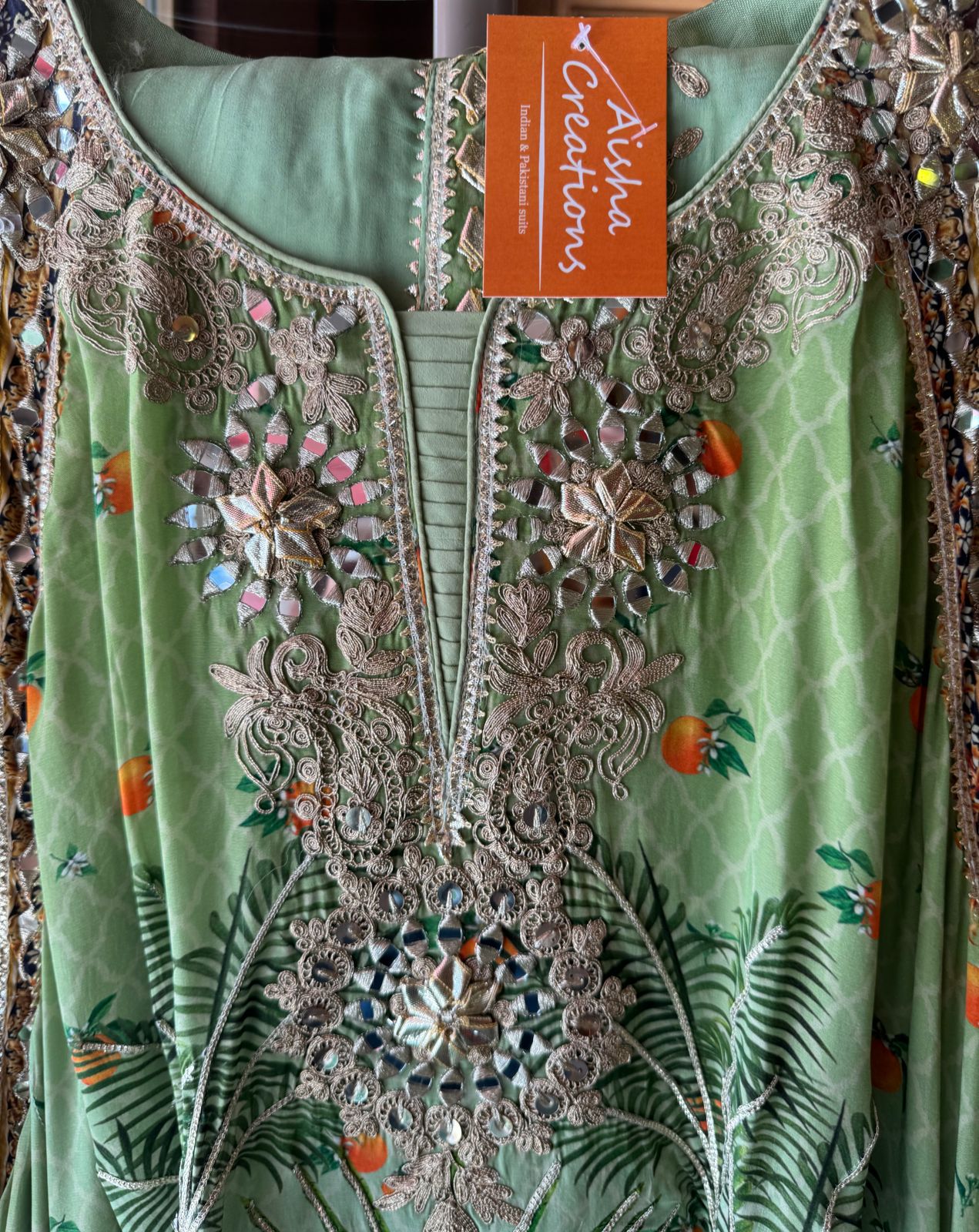 Pure crepe stitched kaaftan set with stitched dhoti.