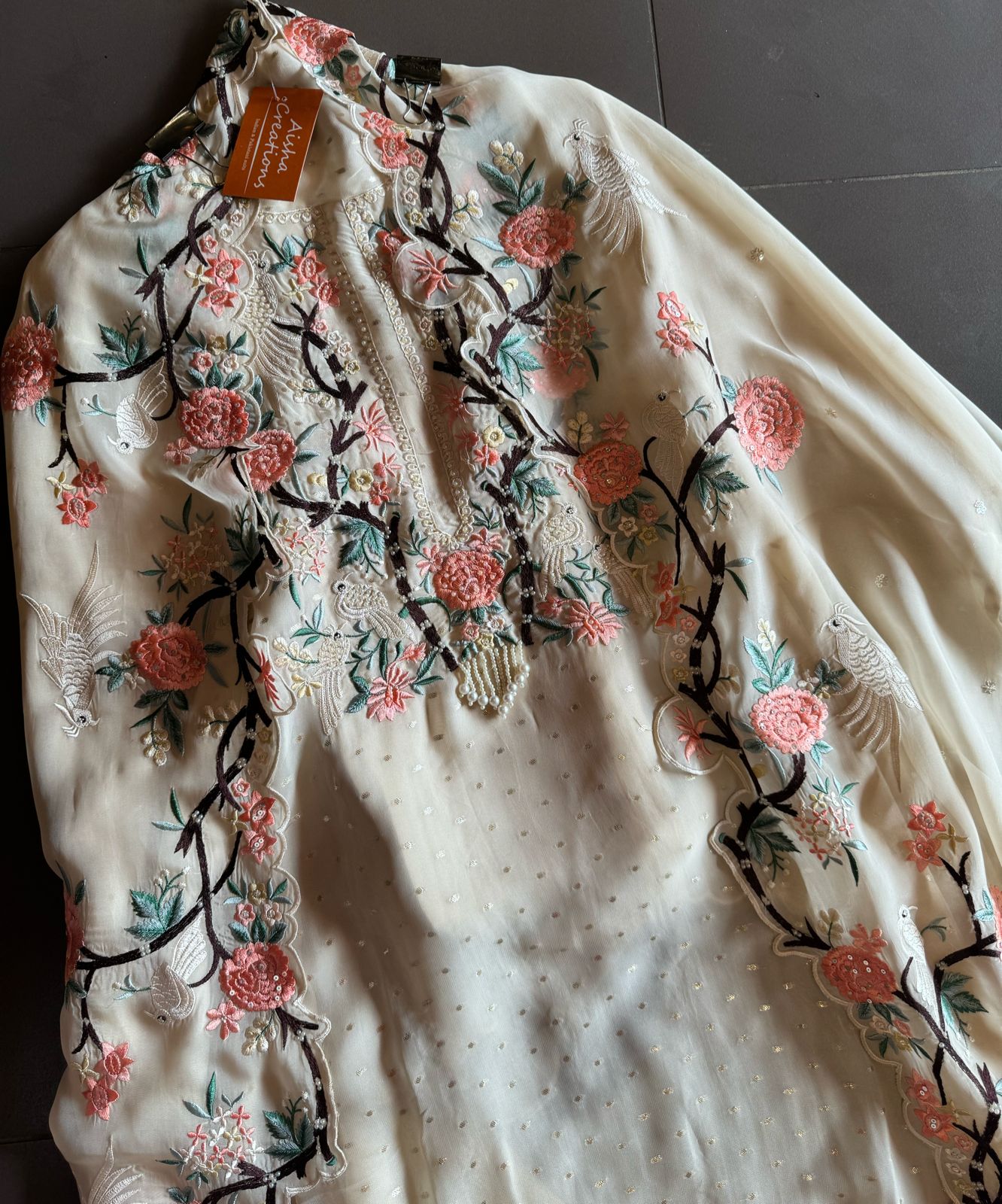 Super soft organza weaved bootie shirt (Unstitched) and full in size