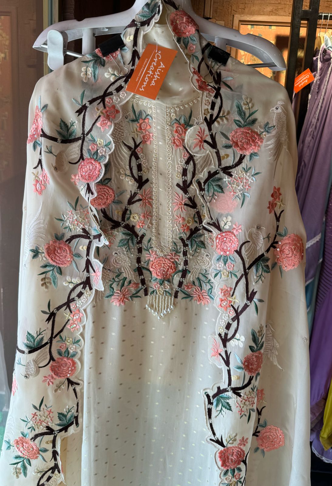 Super soft organza weaved bootie shirt (Unstitched) and full in size