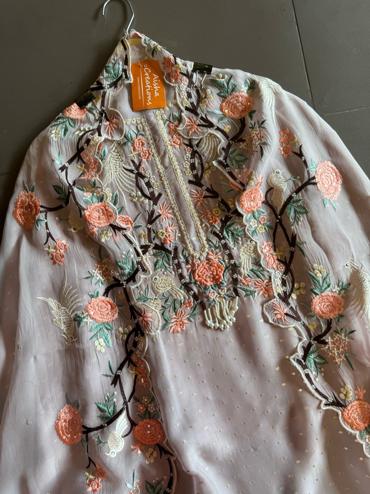 Super soft organza weaved bootie shirt (Unstitched) and full in size