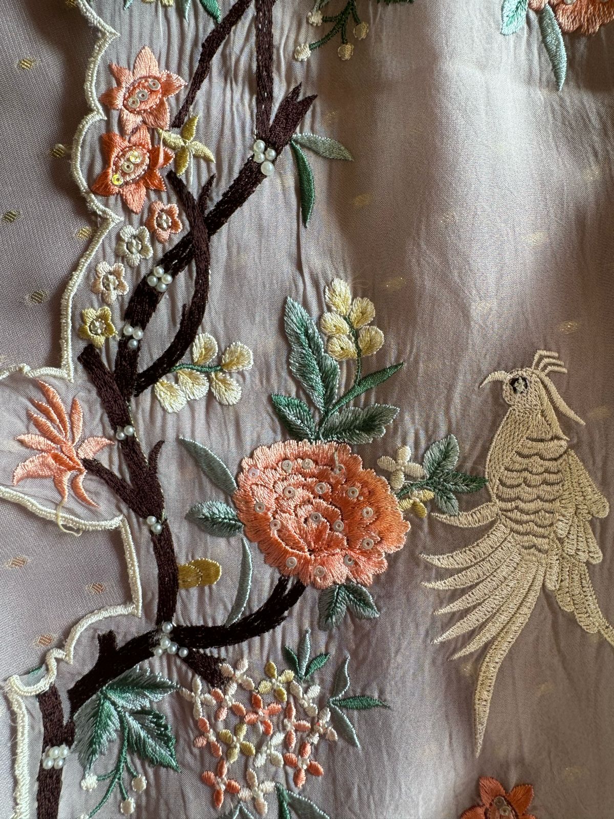 Super soft organza weaved bootie shirt (Unstitched) and full in size