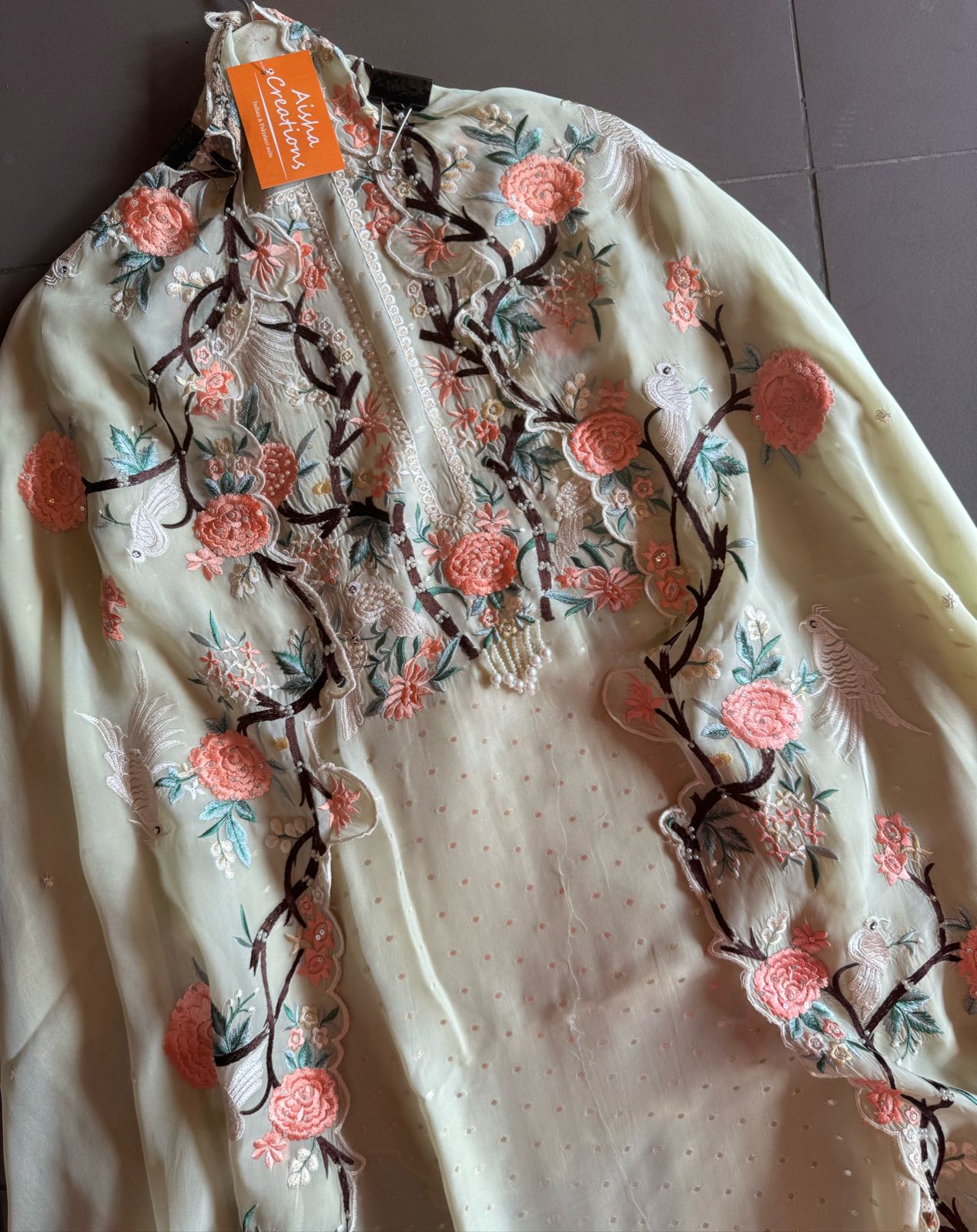 Super soft organza weaved bootie shirt (Unstitched) and full in size