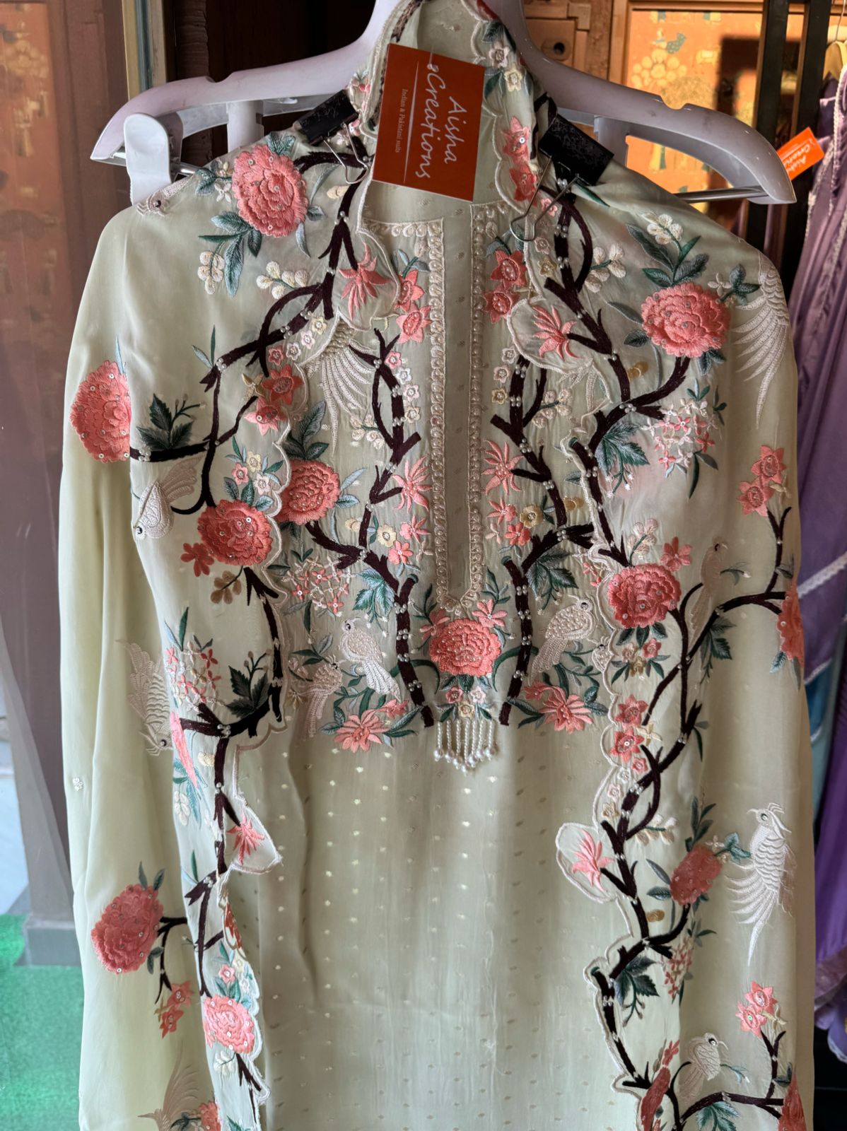 Super soft organza weaved bootie shirt (Unstitched) and full in size