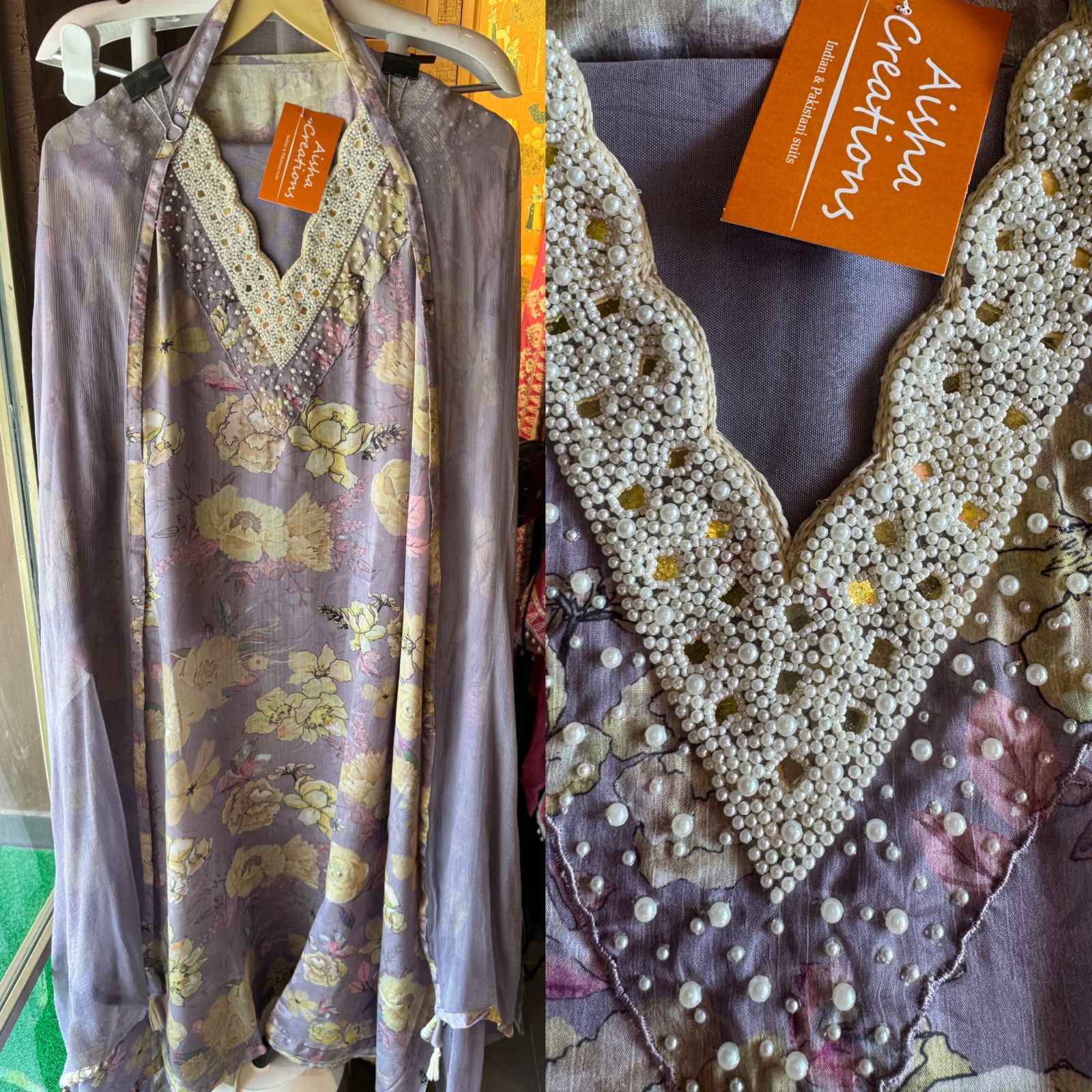 Pure chinon floral digital printed shirt (Full in size & Unstitched)