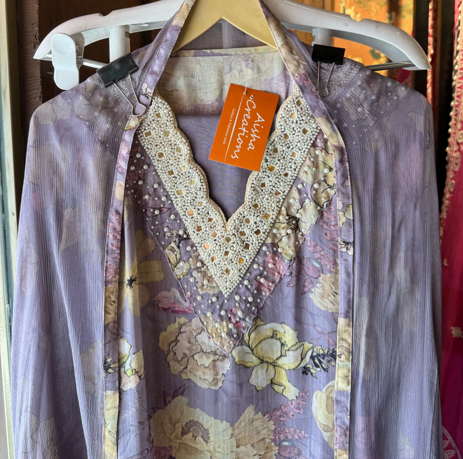 Pure chinon floral digital printed shirt (Full in size & Unstitched)