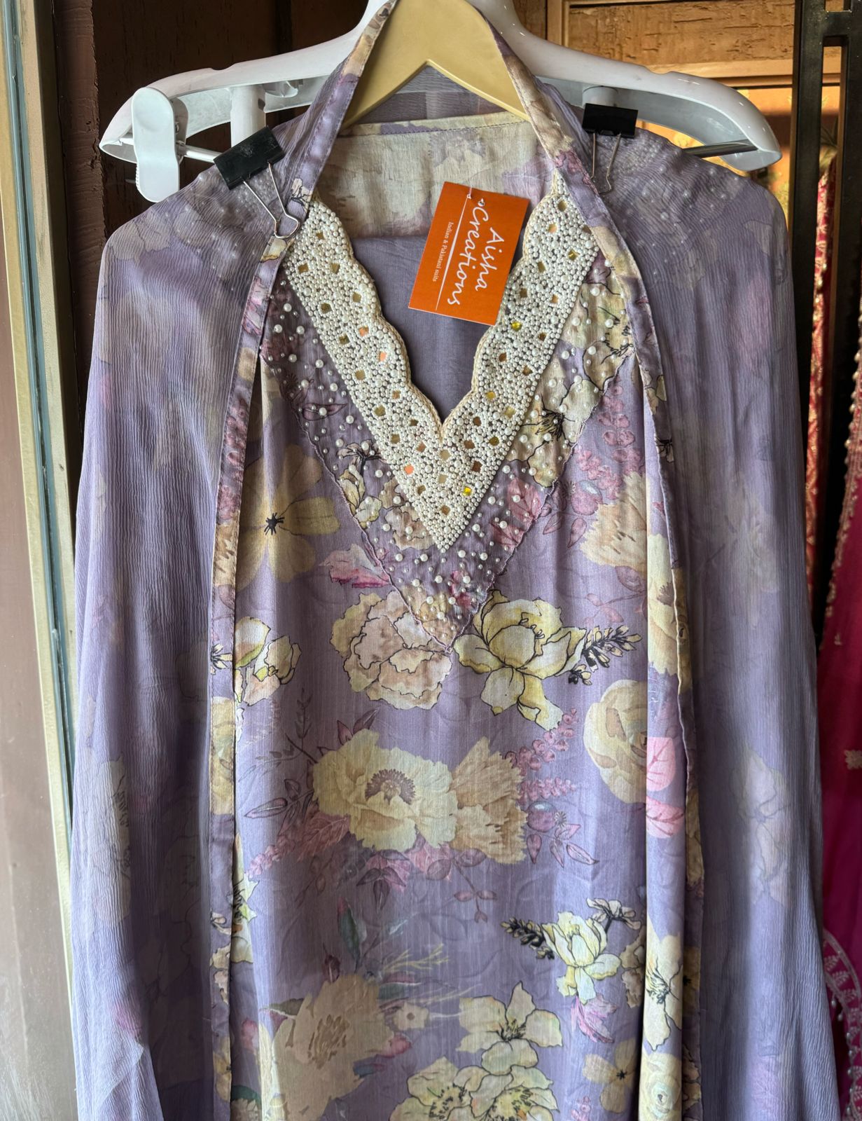 Pure chinon floral digital printed shirt (Full in size & Unstitched)