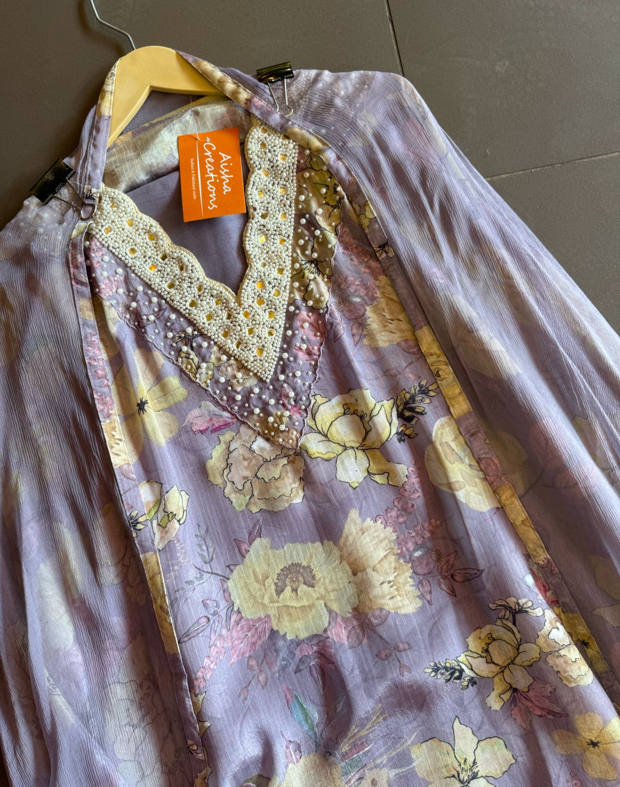 Pure chinon floral digital printed shirt (Full in size & Unstitched)