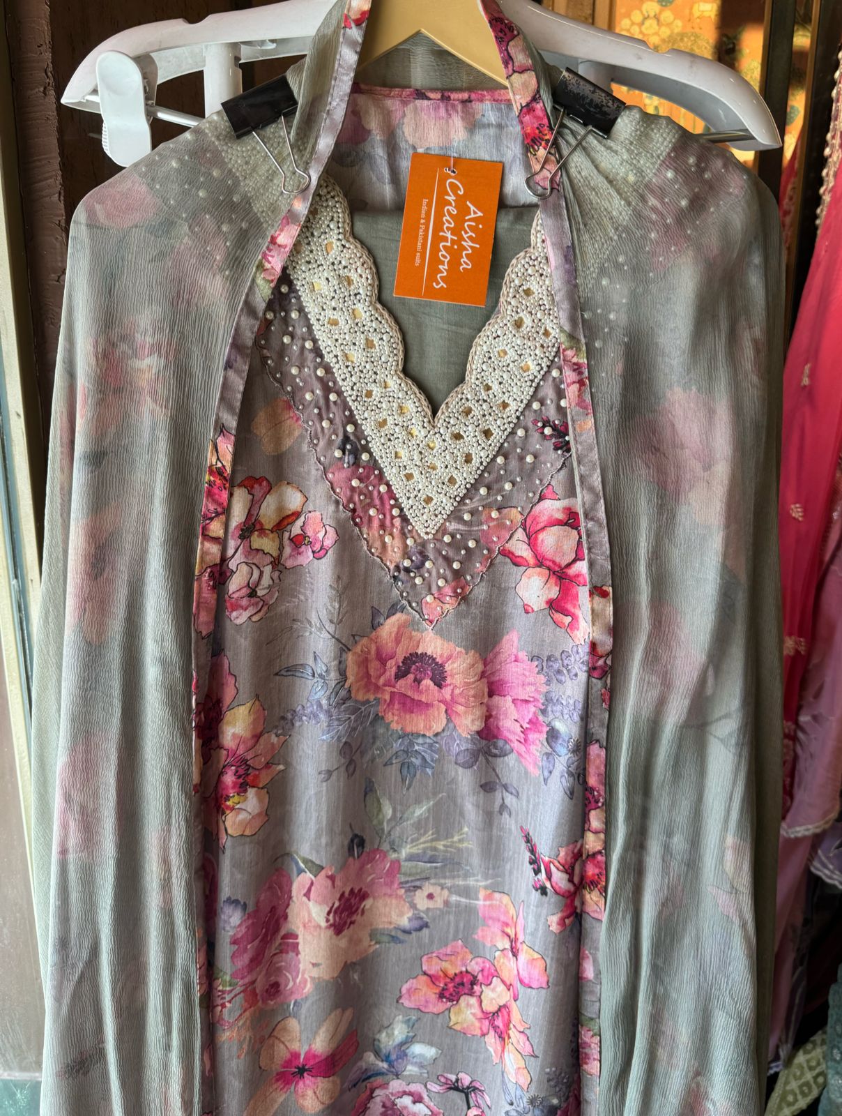 Pure chinon floral digital printed shirt (Full in size & Unstitched)