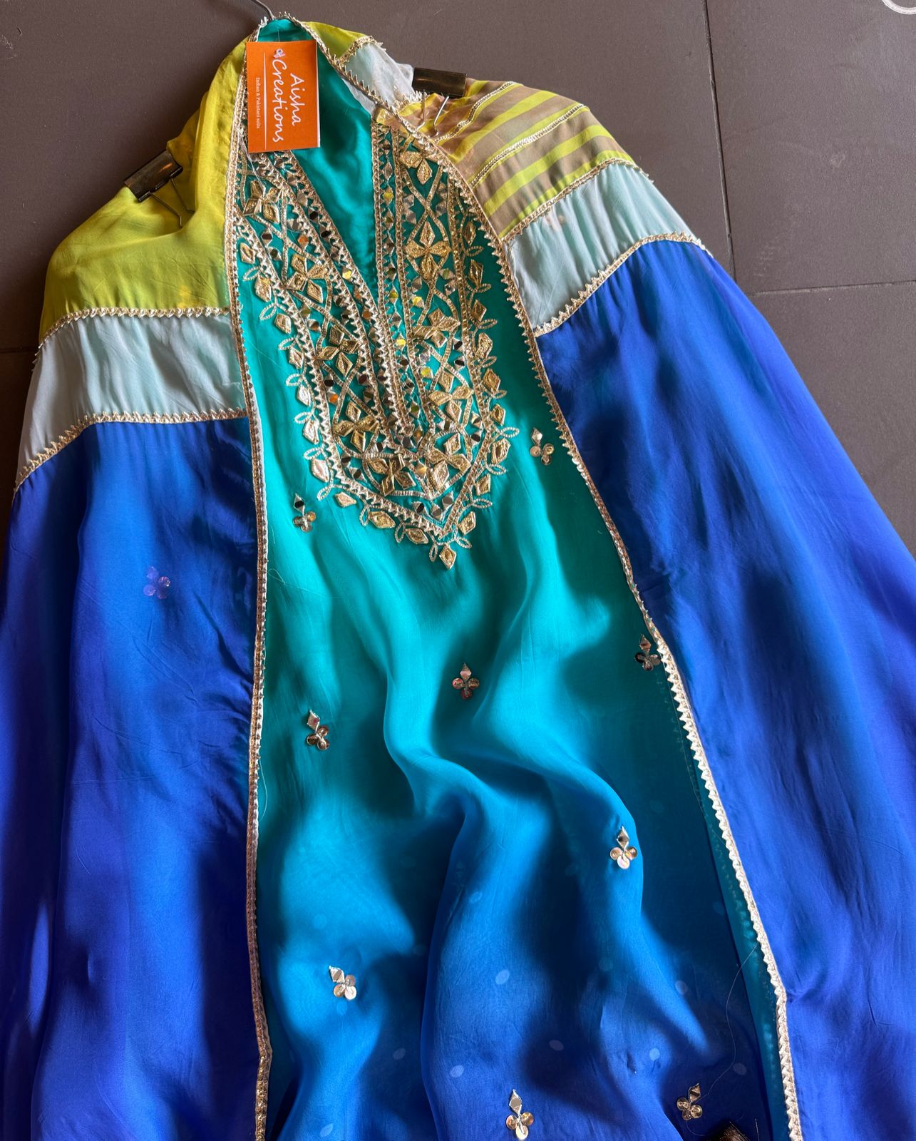 Soft organza unstitched suit fabric ombré shaded very classy and elegant collection