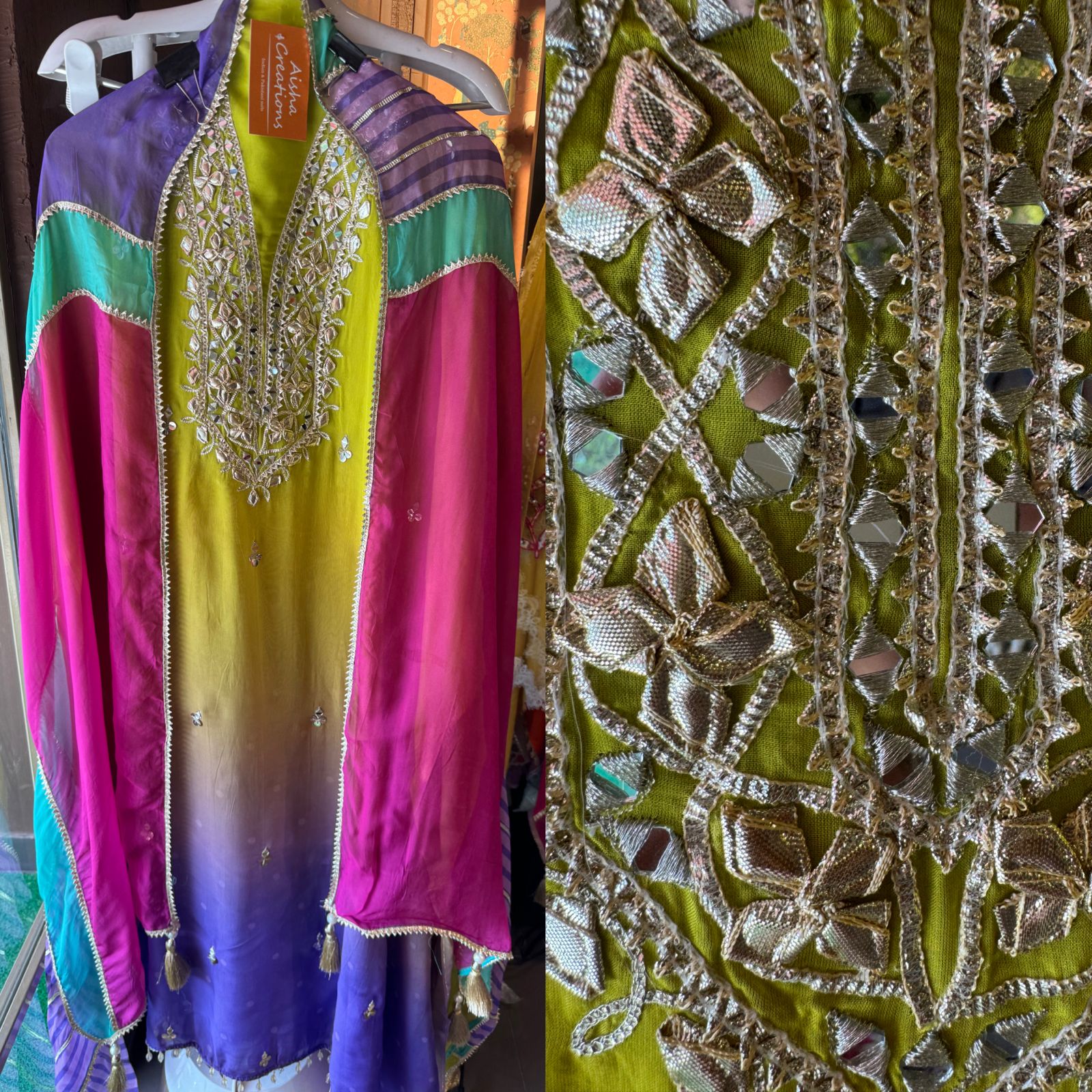 Soft organza unstitched suit fabric ombré shaded very classy and elegant collection