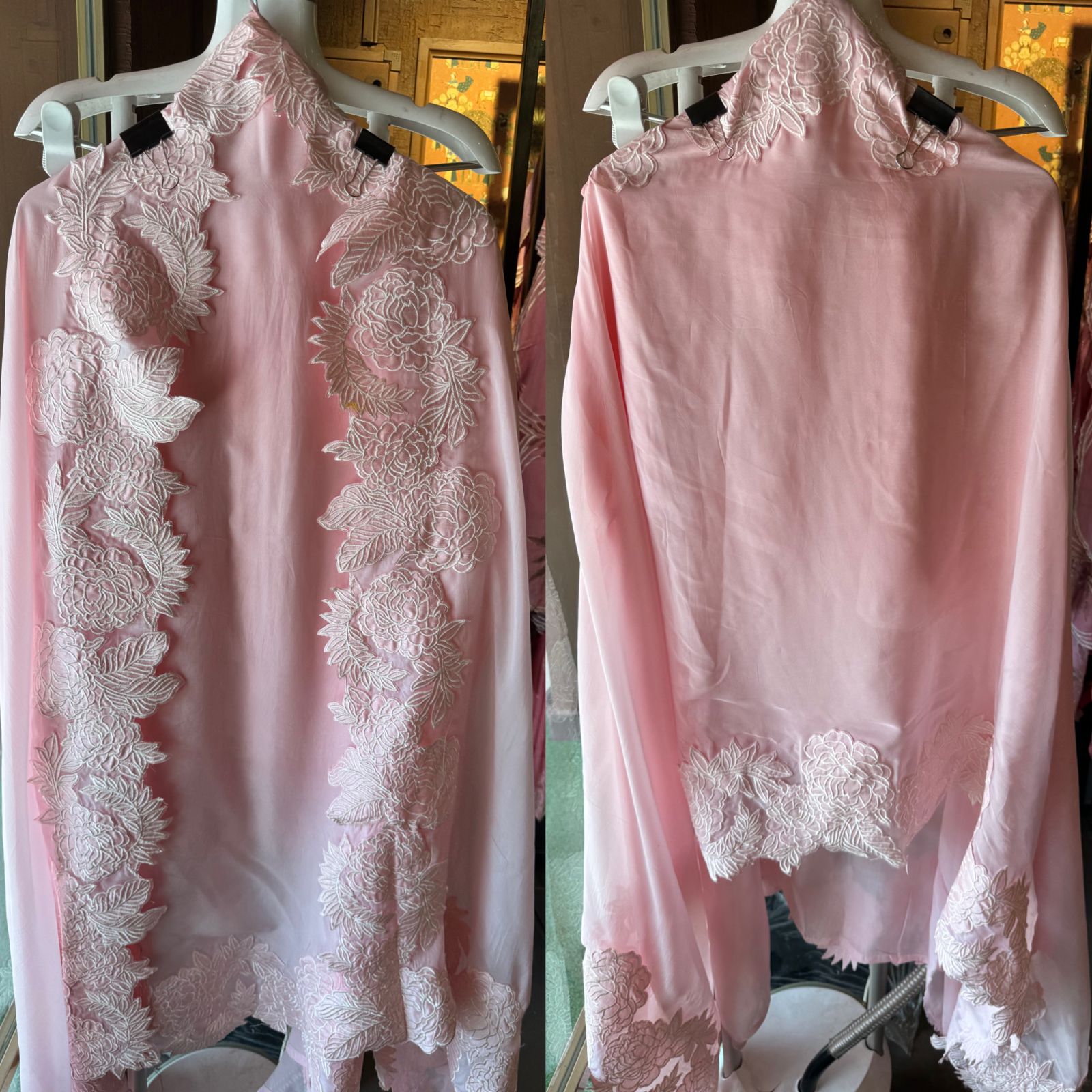 Super soft and Flowy organza with beautiful cushioning pattern on the shirt ghera