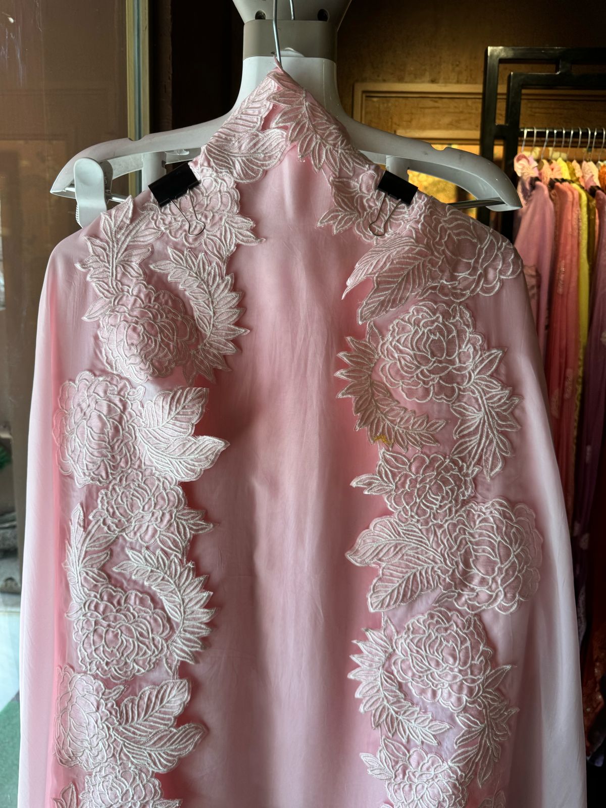 Super soft and Flowy organza with beautiful cushioning pattern on the shirt ghera