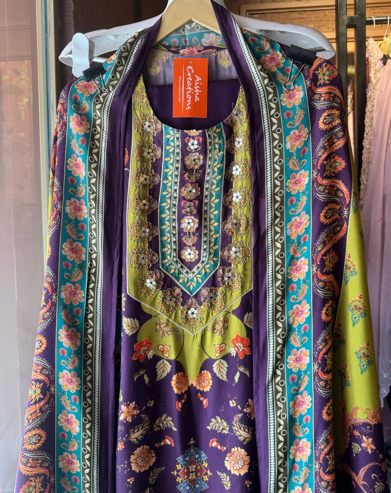 Beautiful and bright muslin suits with kalamkari printing , Beautifil reference taken from Ramayan and Mahabharata