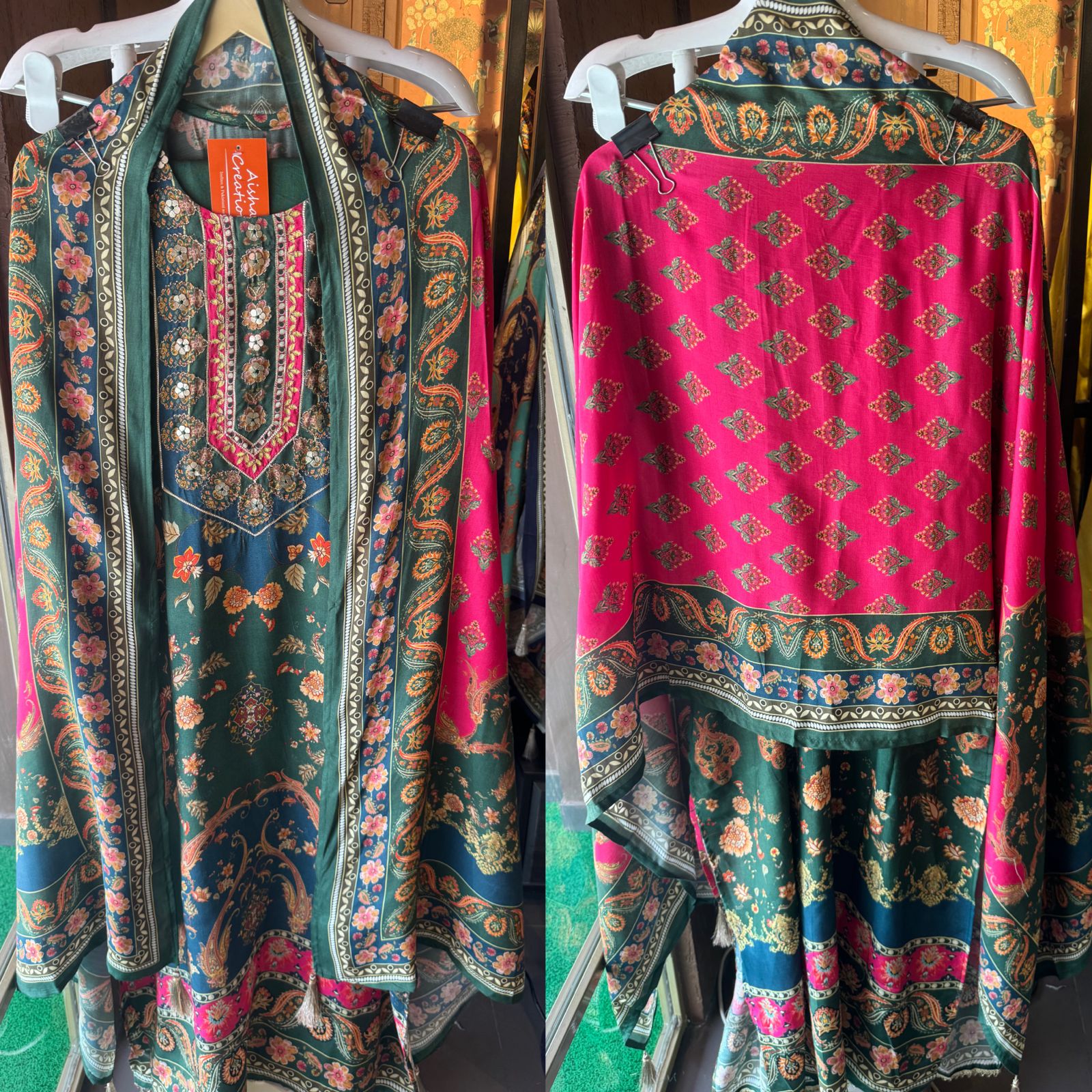 Beautiful and bright muslin suits with kalamkari printing , Beautifil reference taken from Ramayan and Mahabharata