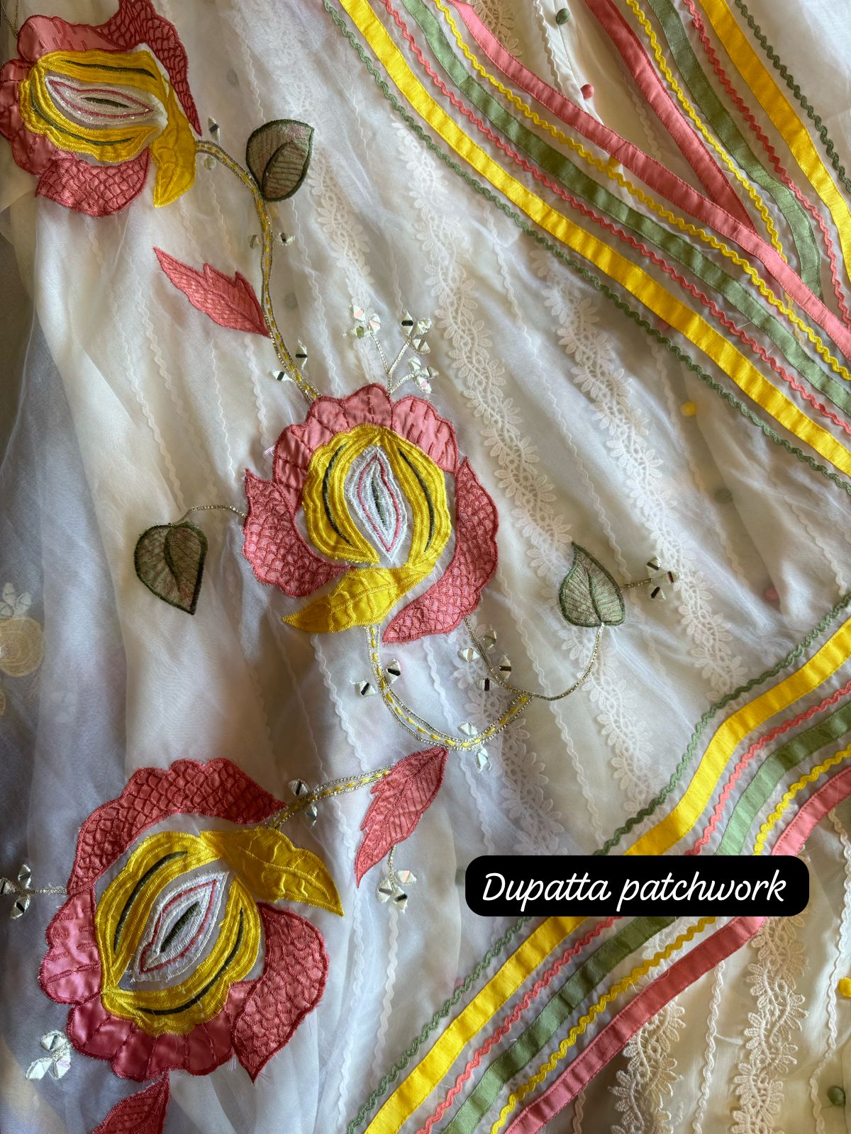 Soft organza Unstitched shirt very beautiful crochet lacework done overall on the shirt