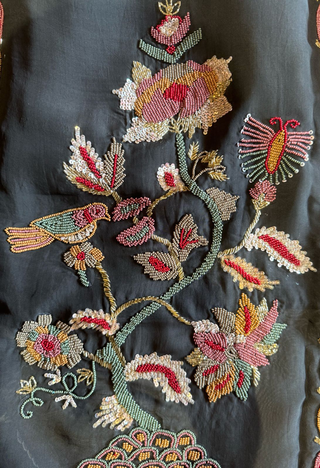 Soft organza Shirt with complete handwork detailings on the neckline