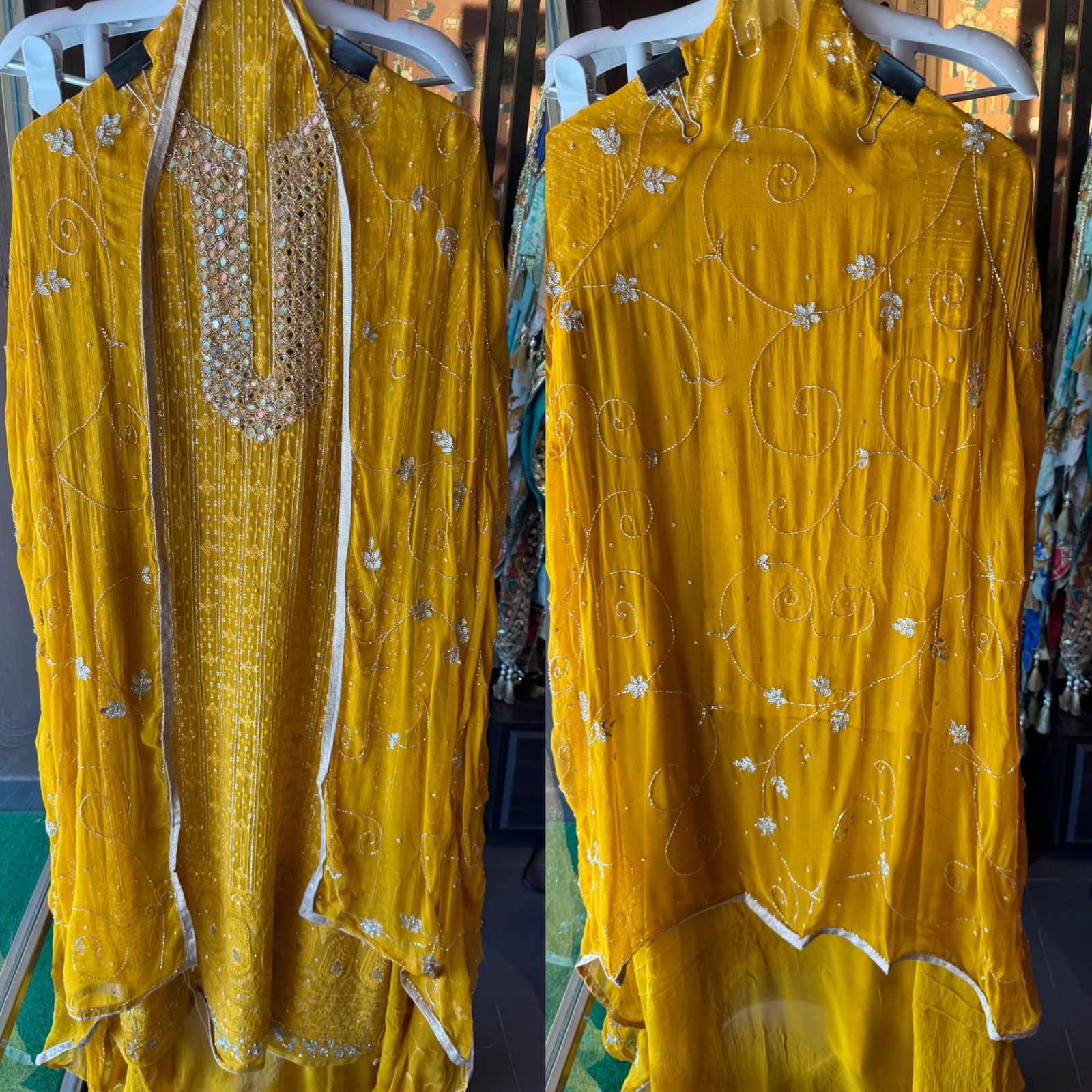 Pure Georgette Lakhnavi shirt (Unstitched) with thread