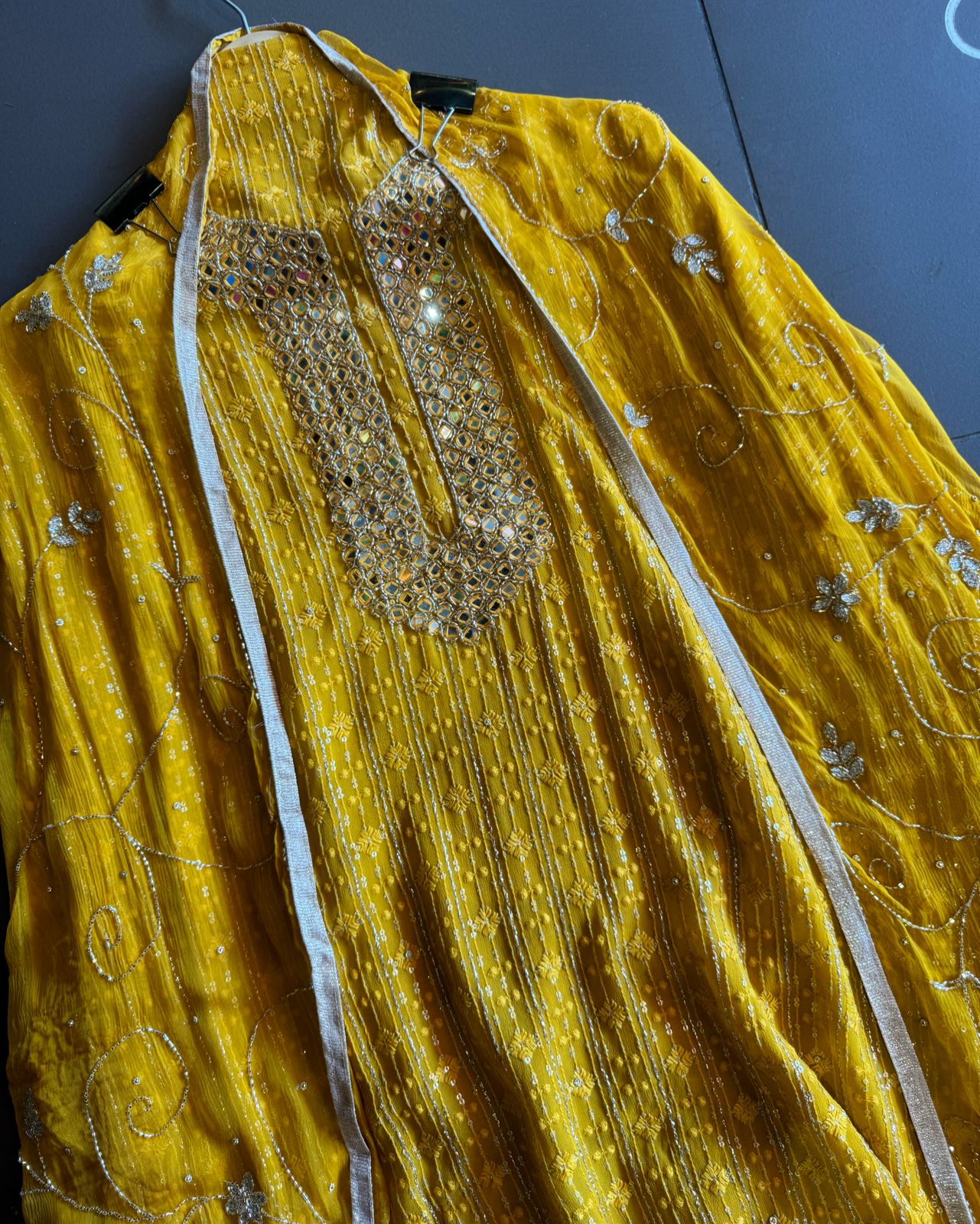 Pure Georgette Lakhnavi shirt (Unstitched) with thread