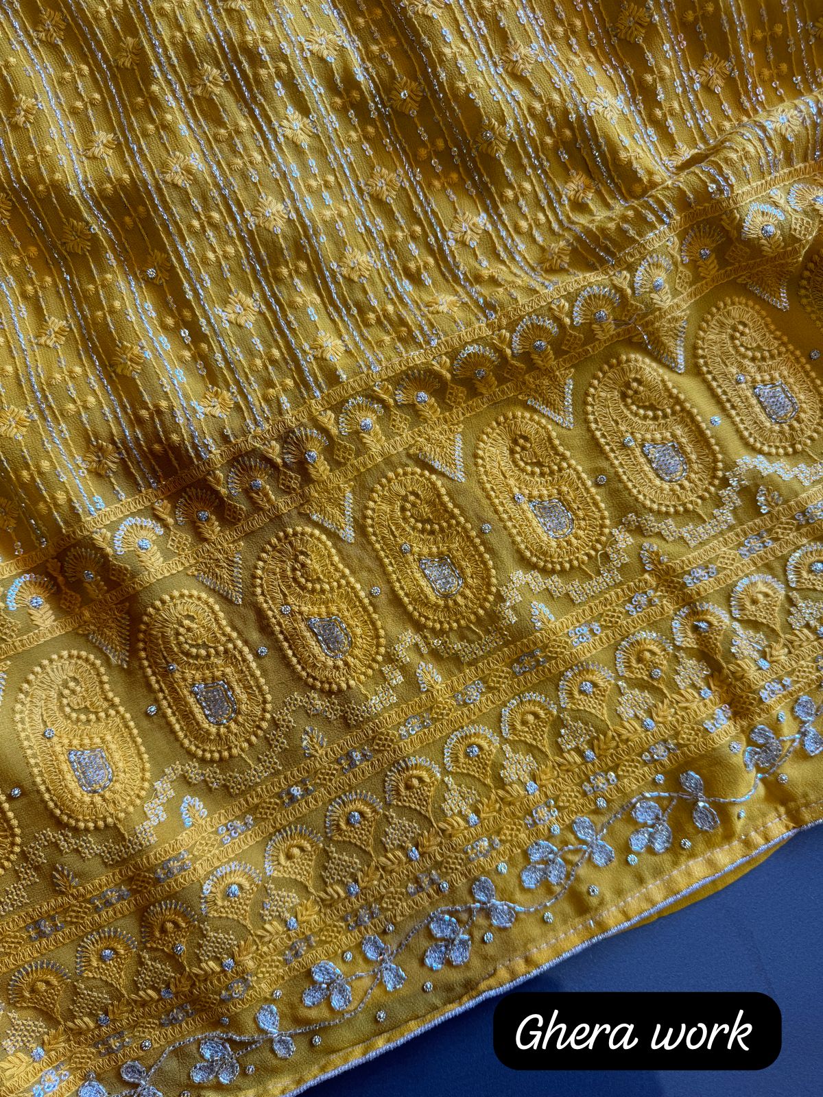 Pure Georgette Lakhnavi shirt (Unstitched) with thread