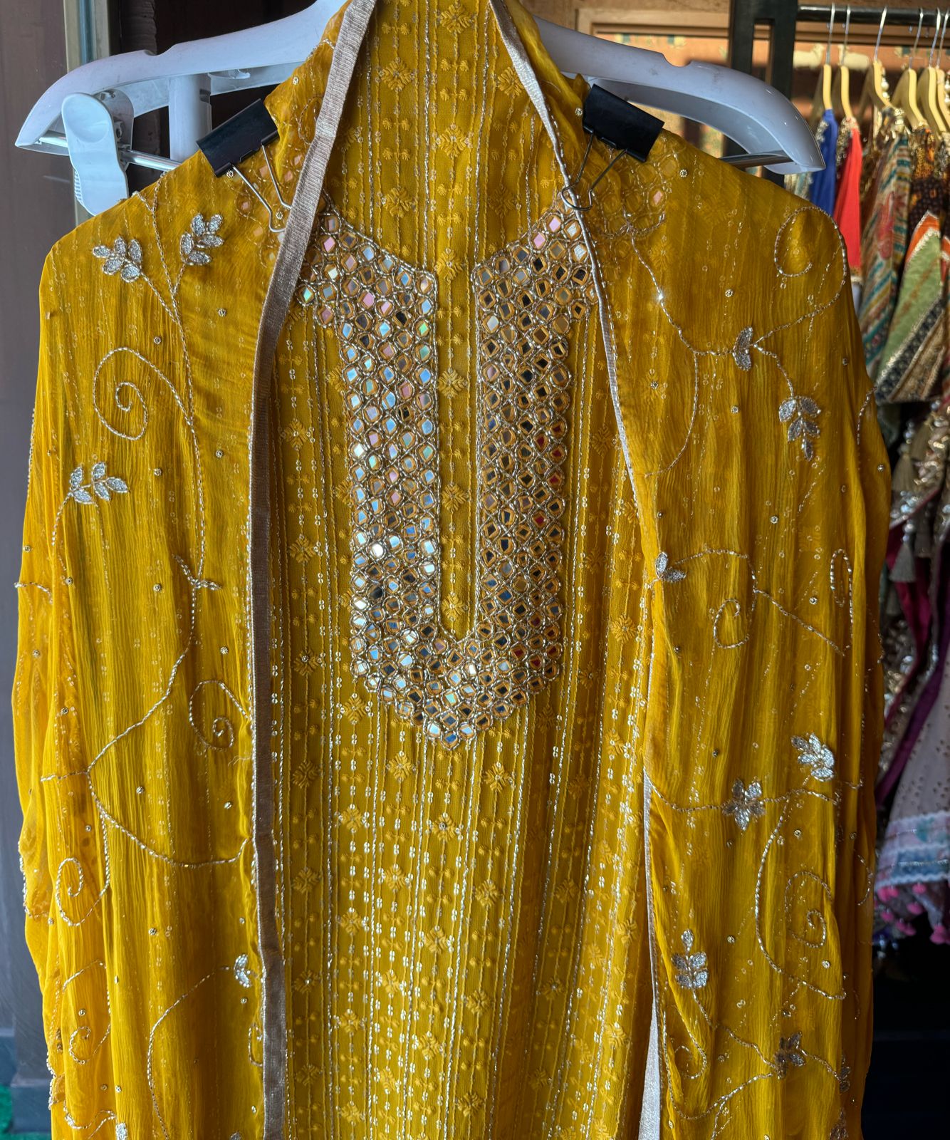 Pure Georgette Lakhnavi shirt (Unstitched) with thread