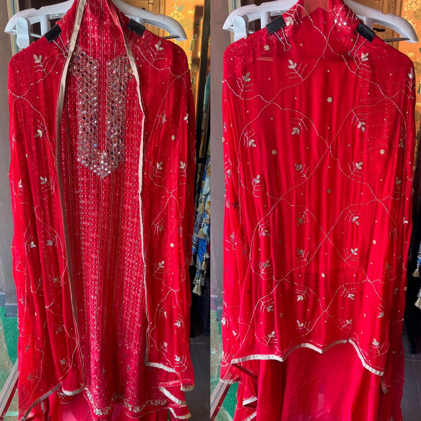 Pure Georgette Lakhnavi shirt (Unstitched) with thread