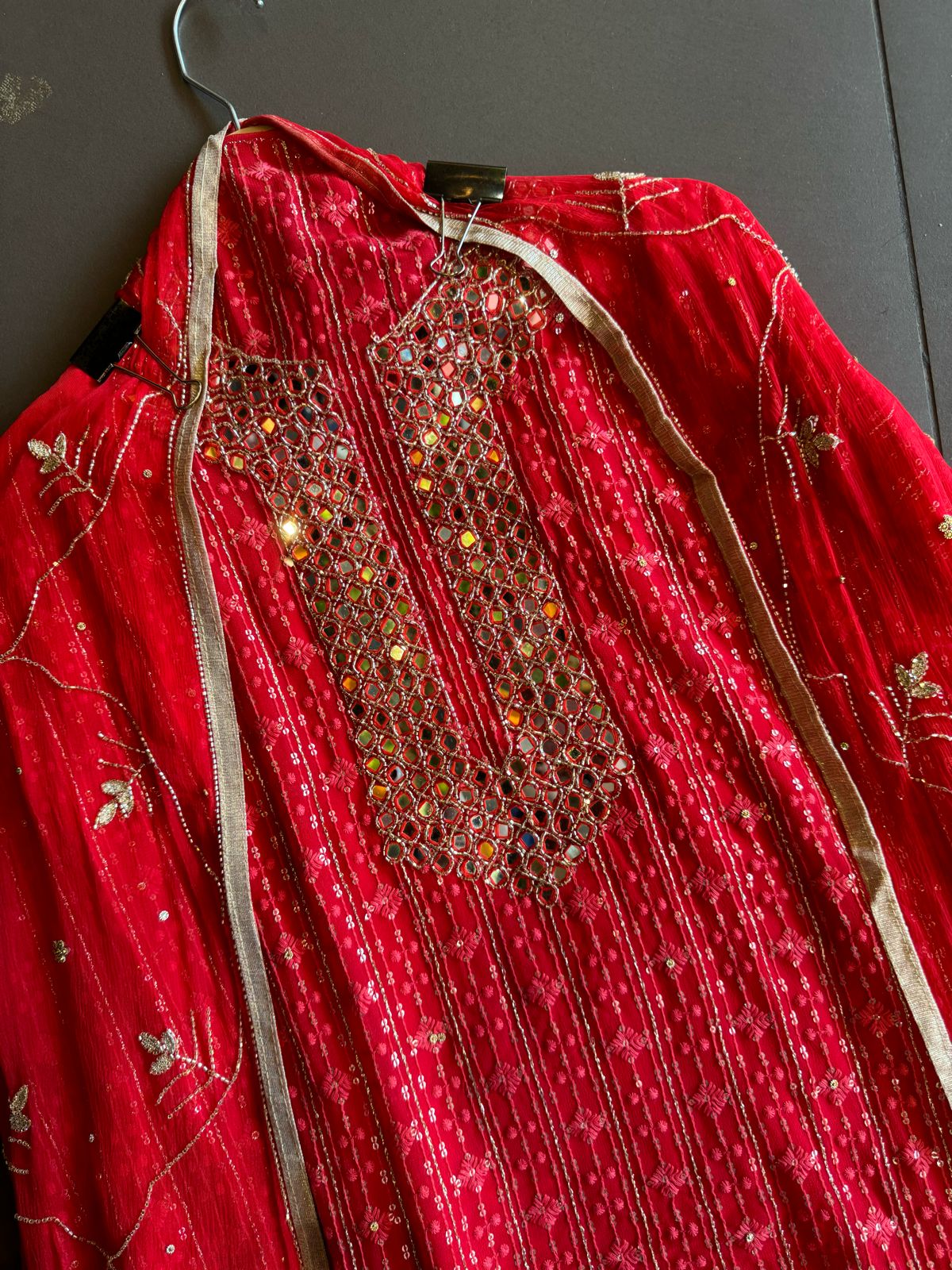 Pure Georgette Lakhnavi shirt (Unstitched) with thread