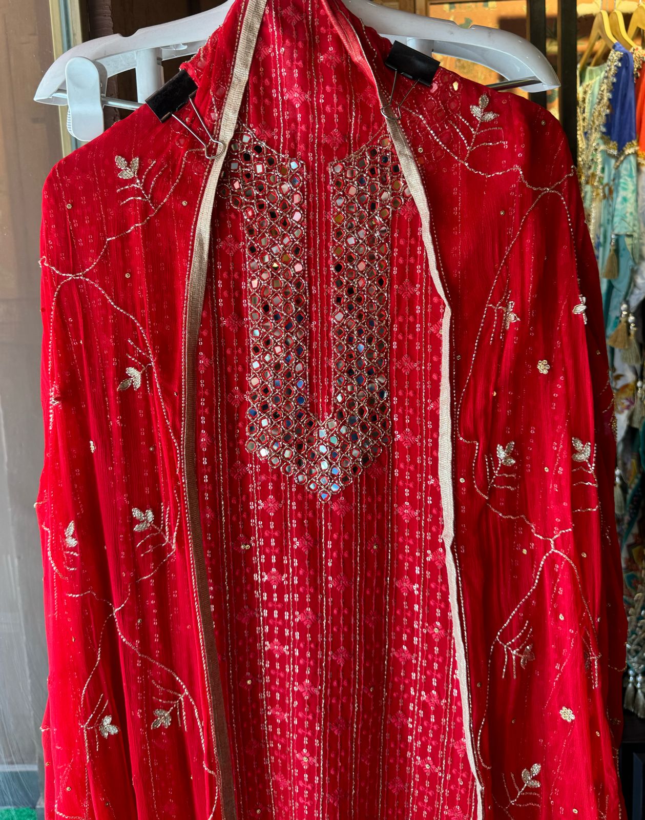 Pure Georgette Lakhnavi shirt (Unstitched) with thread