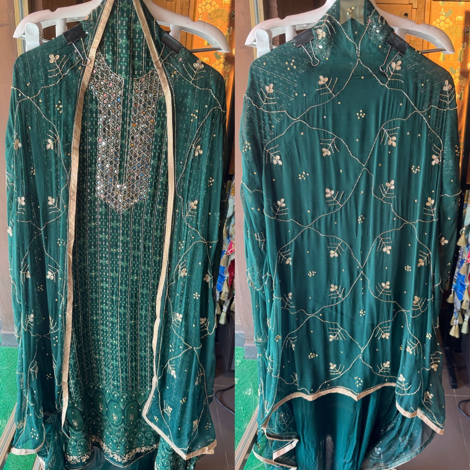 Pure Georgette Lakhnavi shirt (Unstitched) with thread