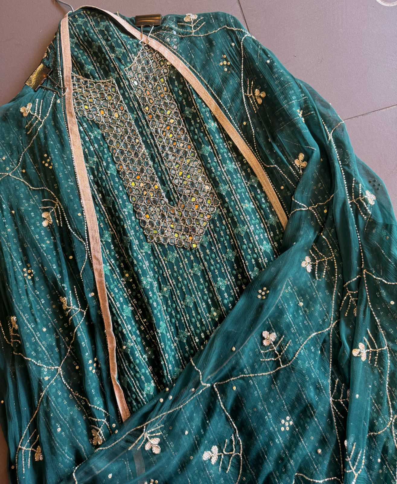 Pure Georgette Lakhnavi shirt (Unstitched) with thread