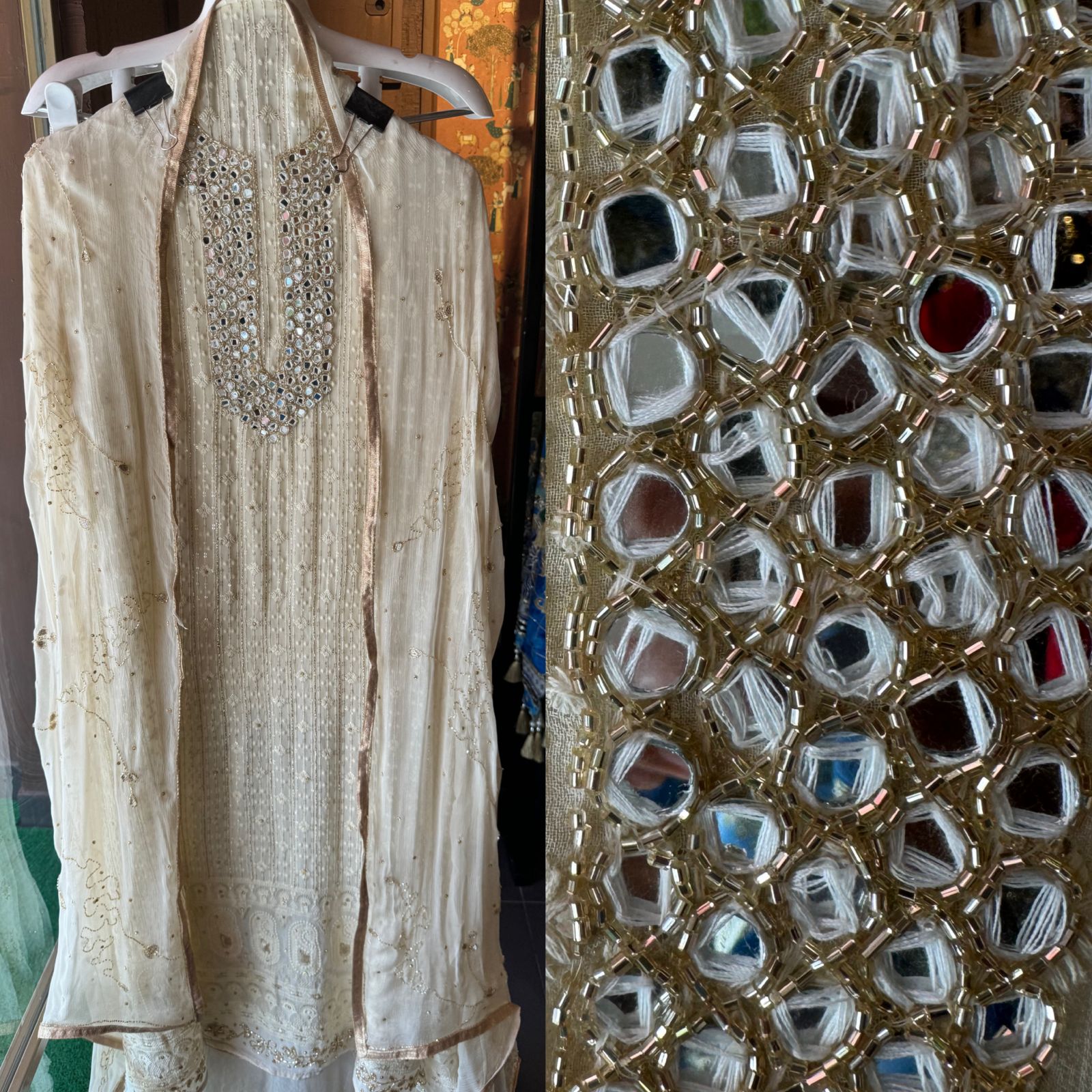 Pure Georgette Lakhnavi shirt (Unstitched) with thread