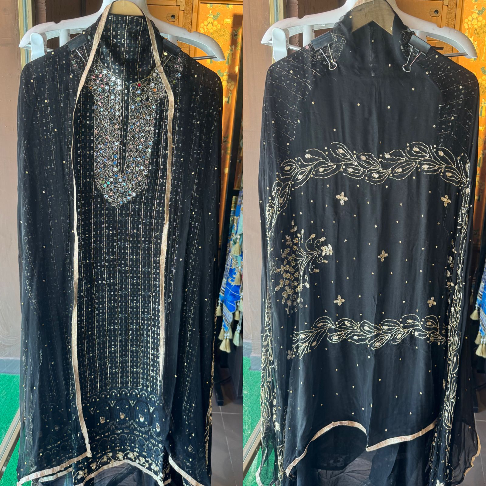 Pure Georgette Lakhnavi shirt (Unstitched) with thread