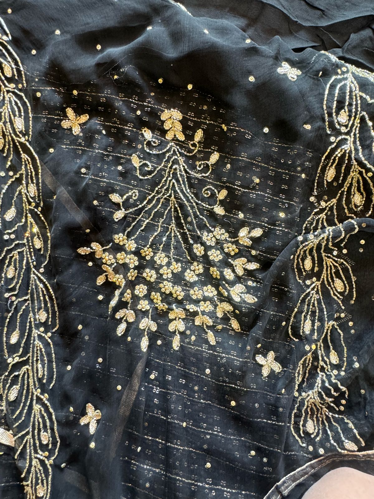 Pure Georgette Lakhnavi shirt (Unstitched) with thread