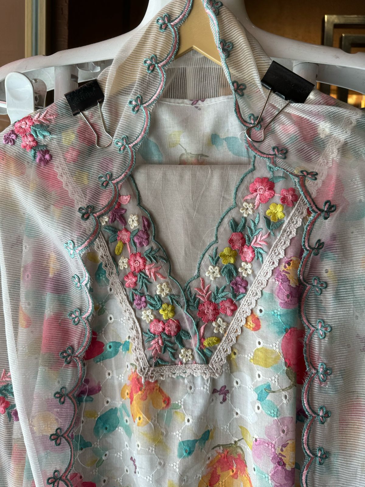 Cotton chicken shirt with digital floral printing very beautiful print