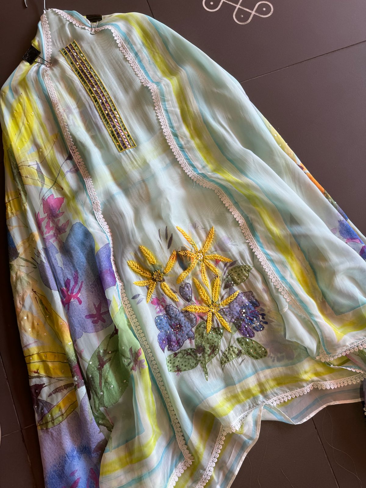 100% Pure soft organza shirt with very high quality digital