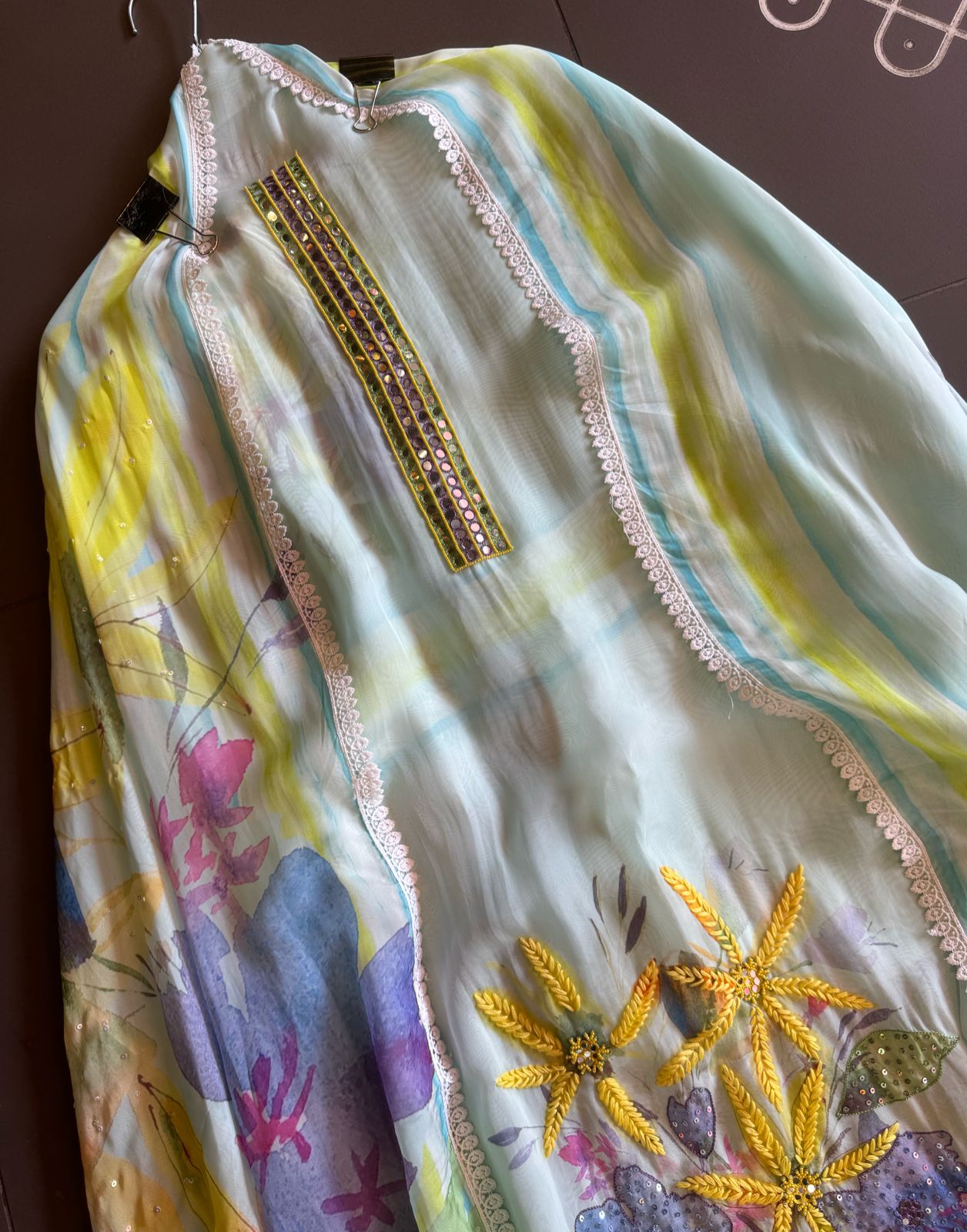 100% Pure soft organza shirt with very high quality digital