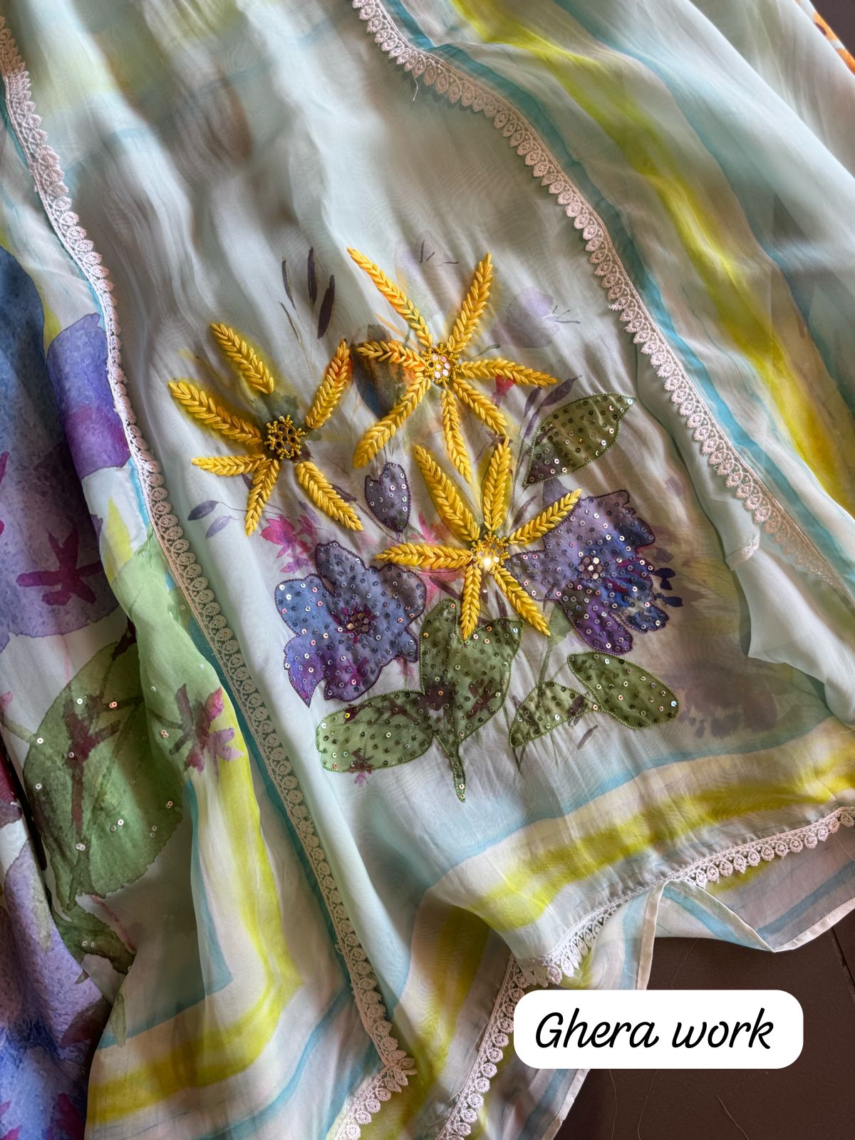 100% Pure soft organza shirt with very high quality digital