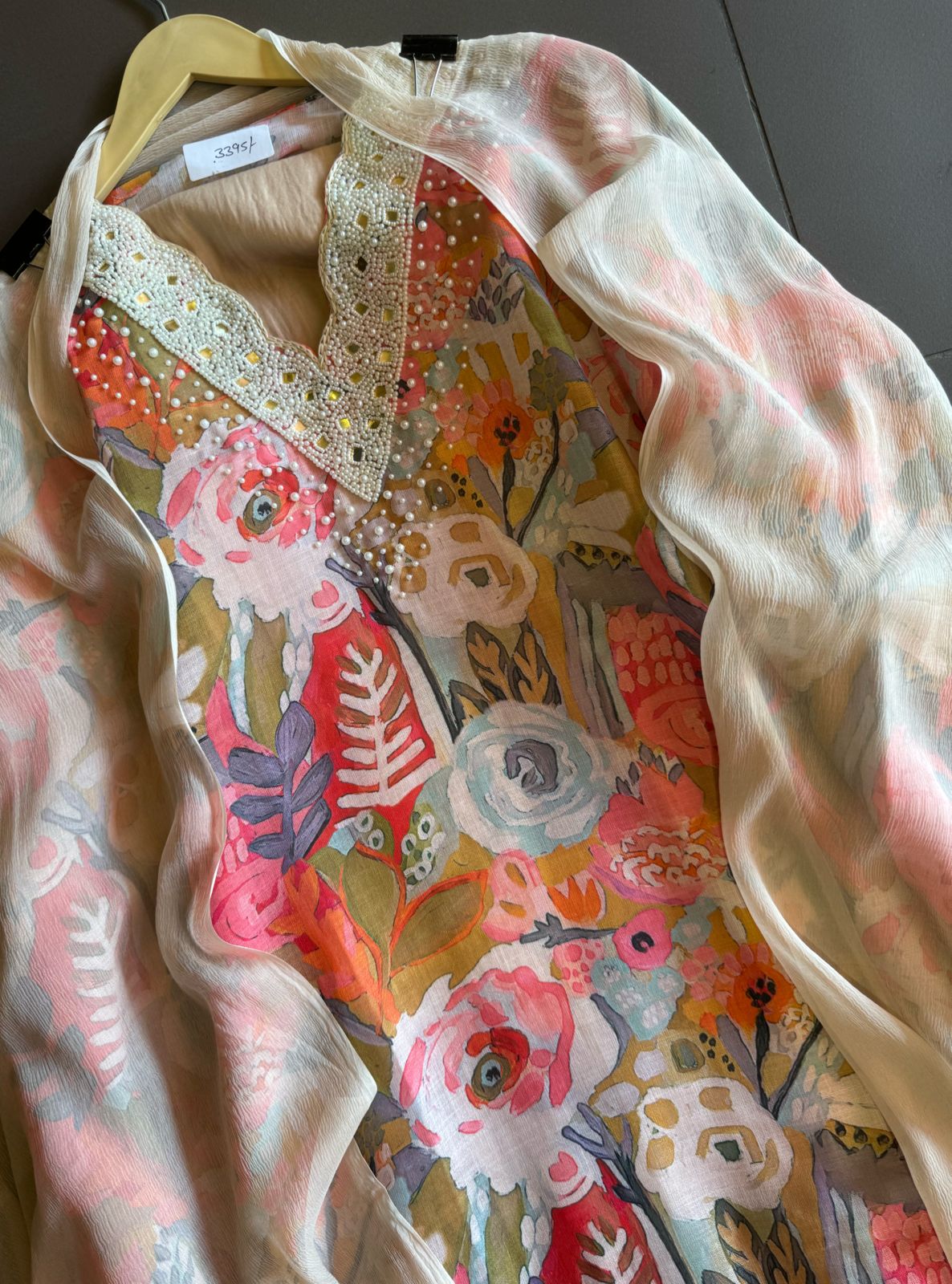 Pure digital printed cotton linen unstitched full size shirt