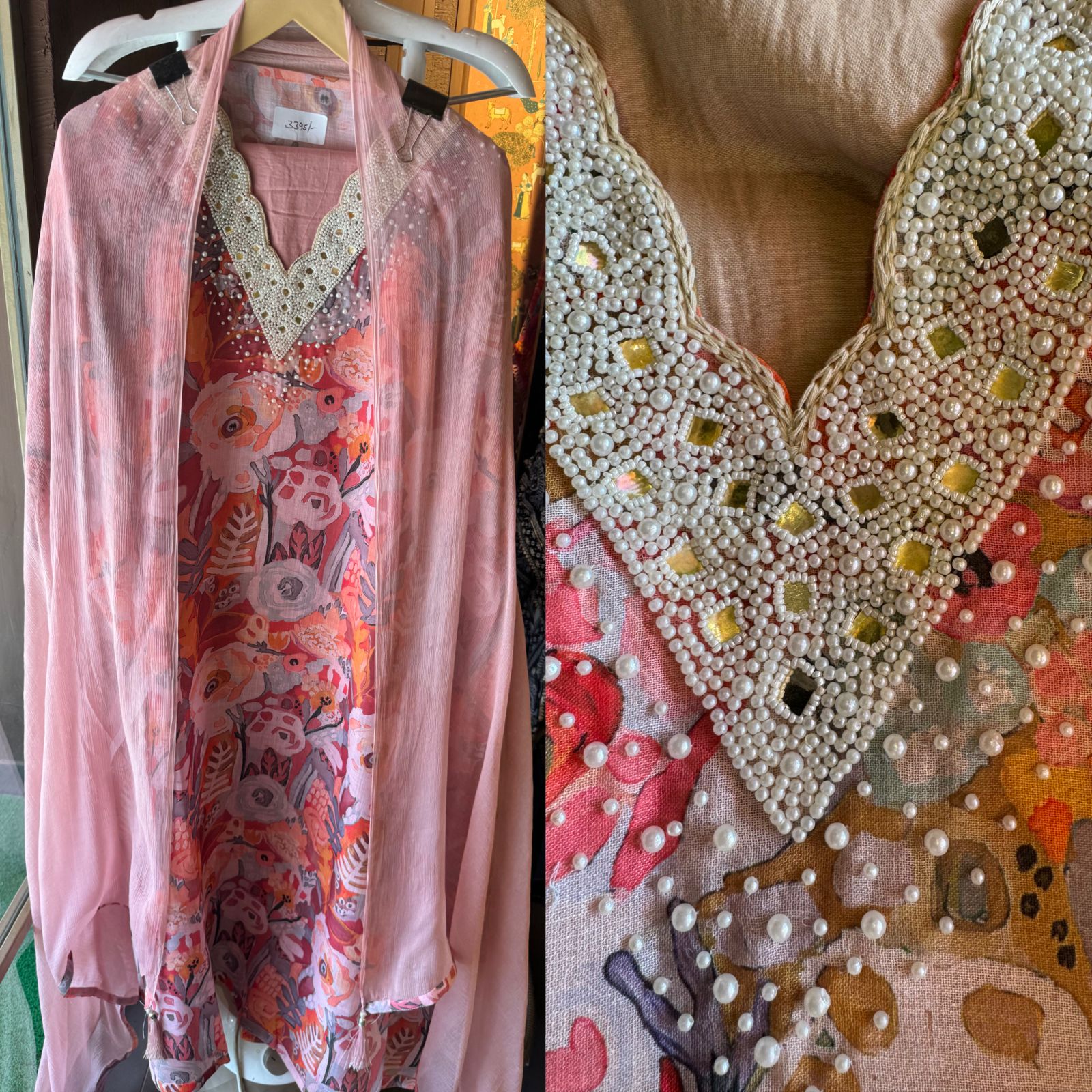 Pure digital printed cotton linen unstitched full size shirt