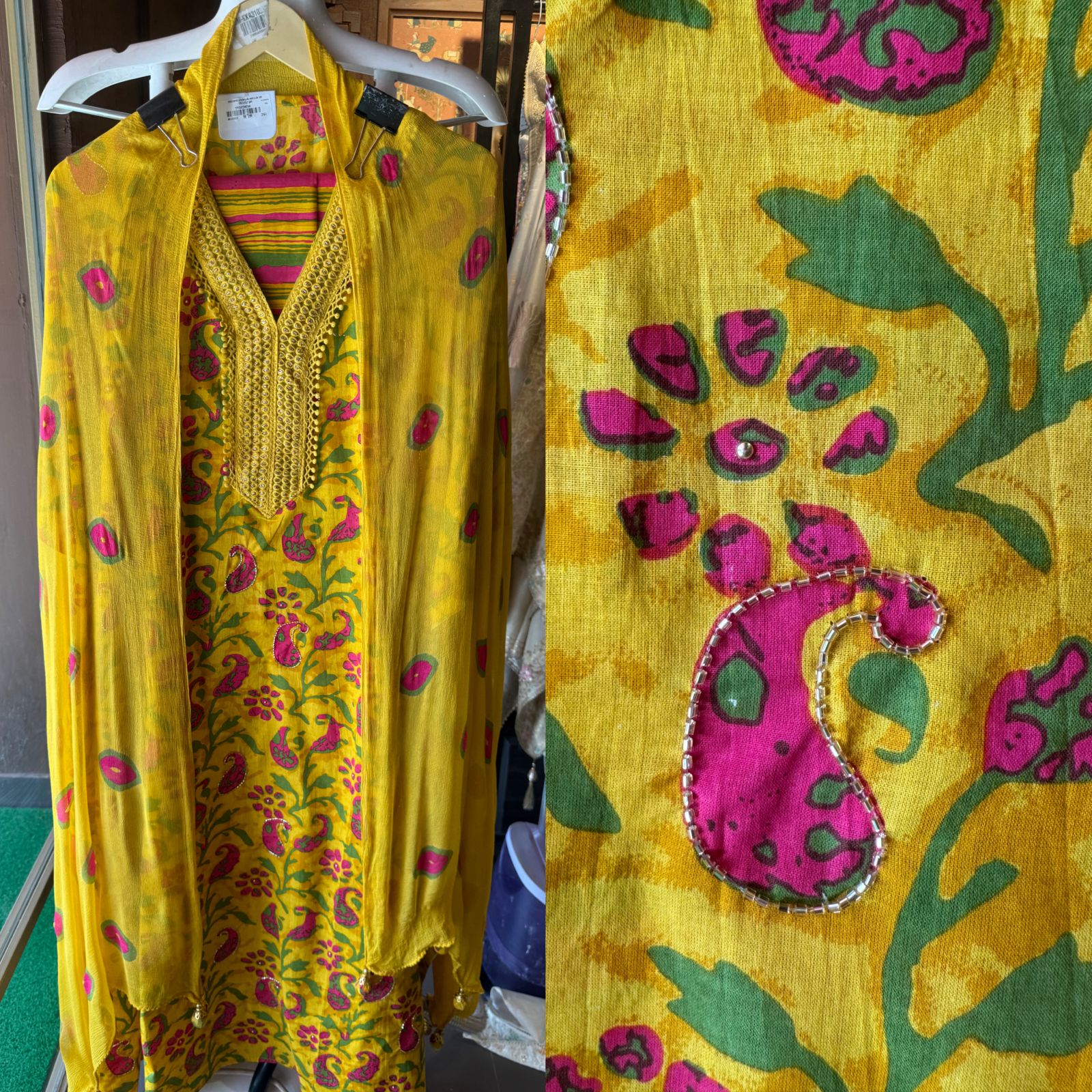 Pure cotton block printed shirt