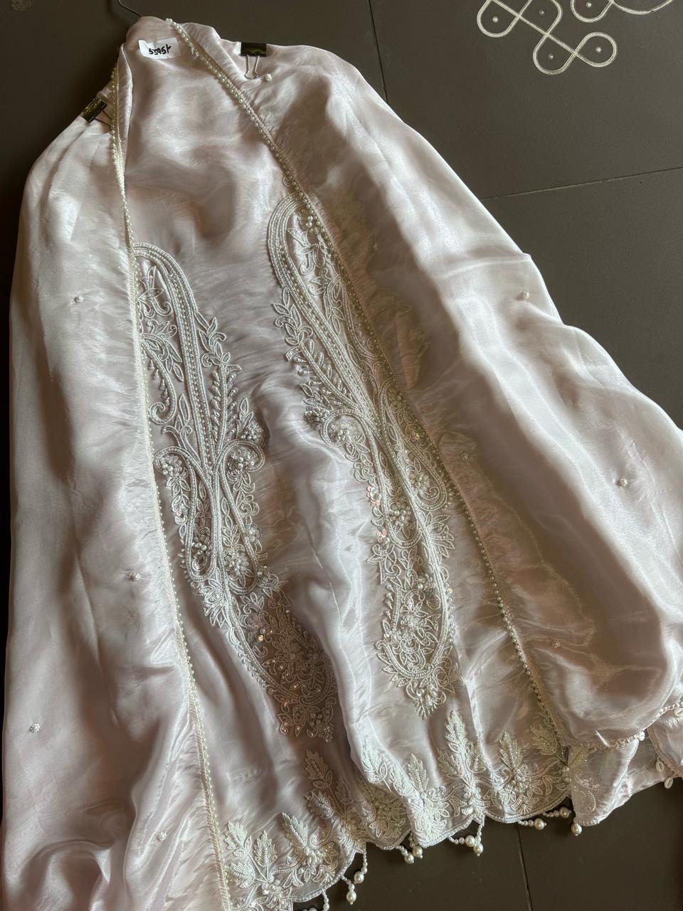 Pure shimmer tissue unstitched Pakistani hand embroidered Concepts.