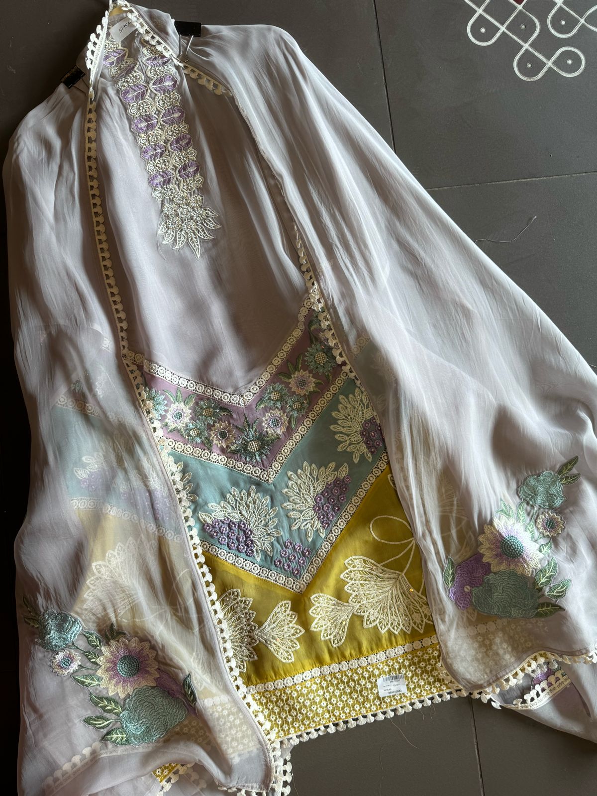 Pure and soft organza unstitched Shirt with very Beautiful