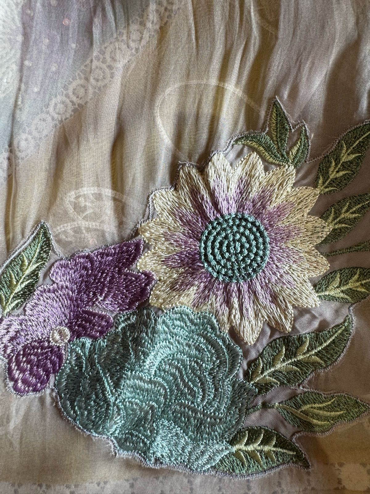 Pure and soft organza unstitched Shirt with very Beautiful